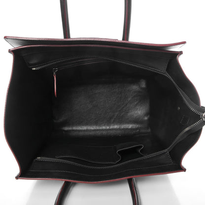 Celine Smooth Calfskin Mini Luggage Black Pink Trim 6 of 17