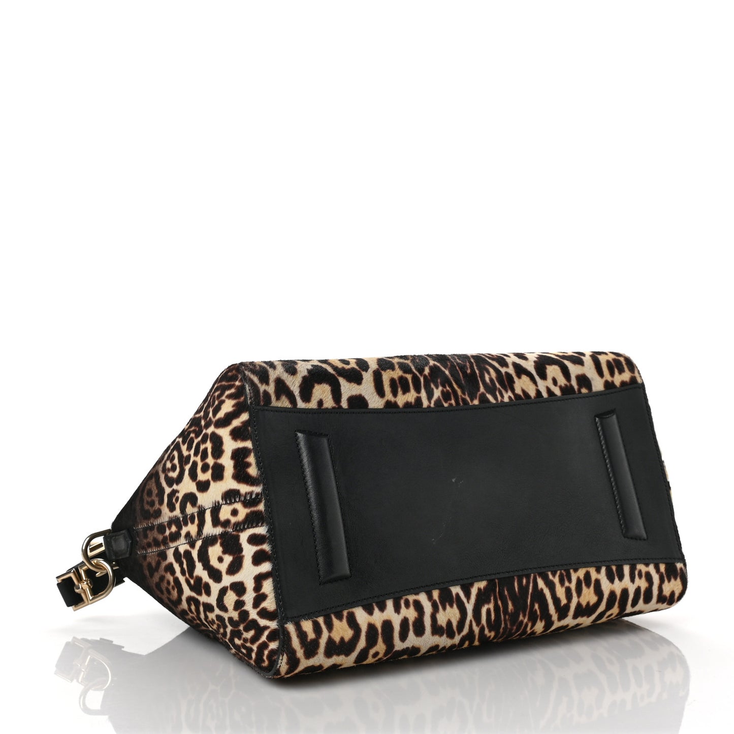 Pony Hair Smooth Calfskin Leopard Print Antigona Black