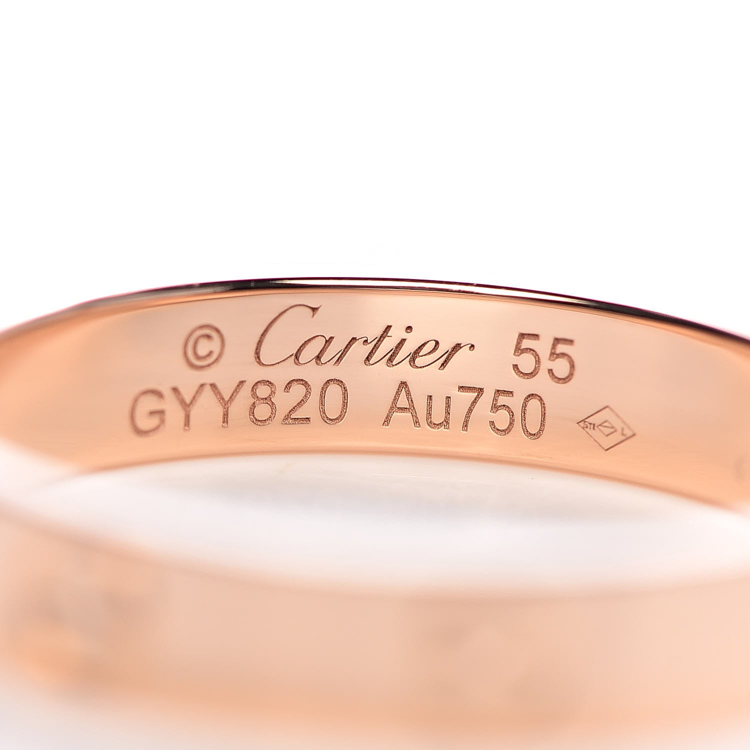 Cartier 18K Pink Gold 3.5mm LOVE Wedding Band Ring 55 7.25 4 of 5