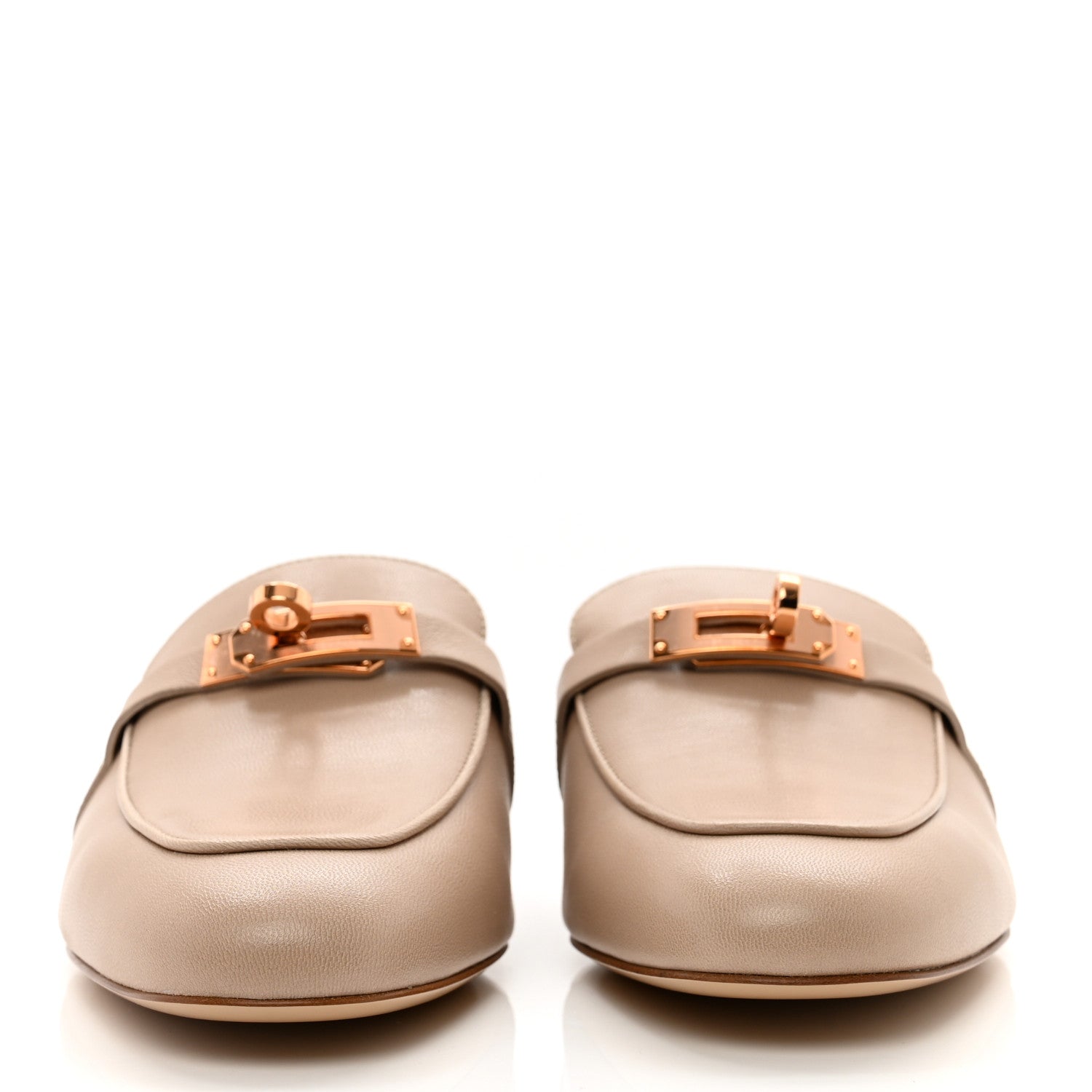 Hermes Calfskin Oz Mules 38 Blanc Gomme 2 of 9