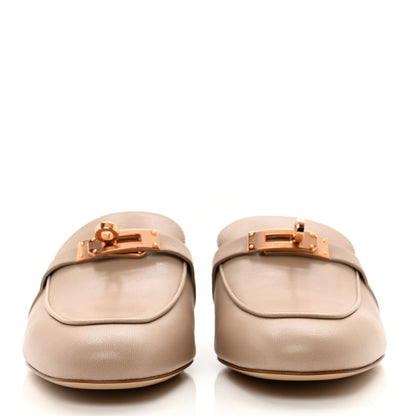 Hermes Calfskin Oz Mules 38 Blanc Gomme 2 of 9