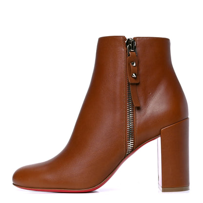 Christian Louboutin Calfskin Ziptotal 85 Ankle Boots 38.5 Cuoio 1 of 5