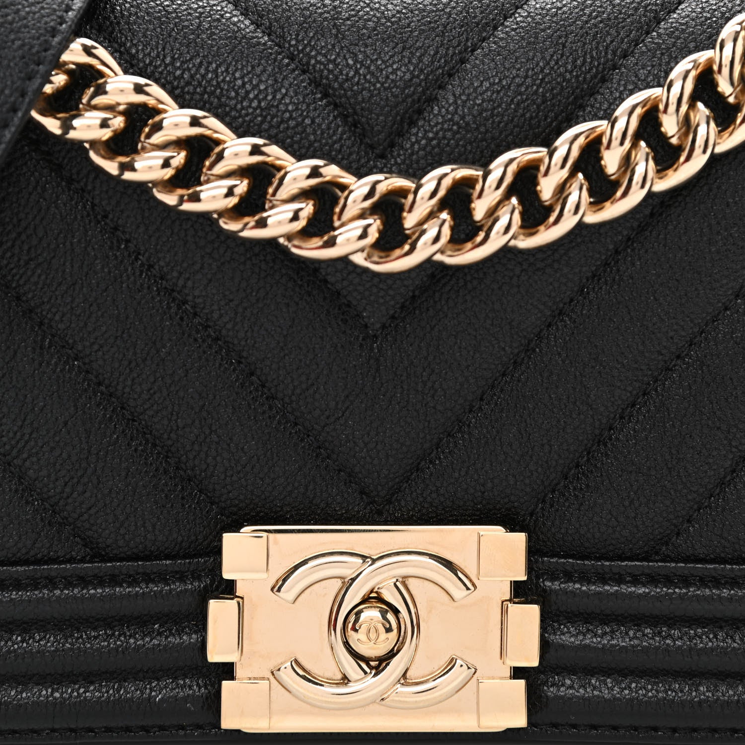 Chanel Caviar Chevron Quilted Small Boy Flap Black 8 of 10
