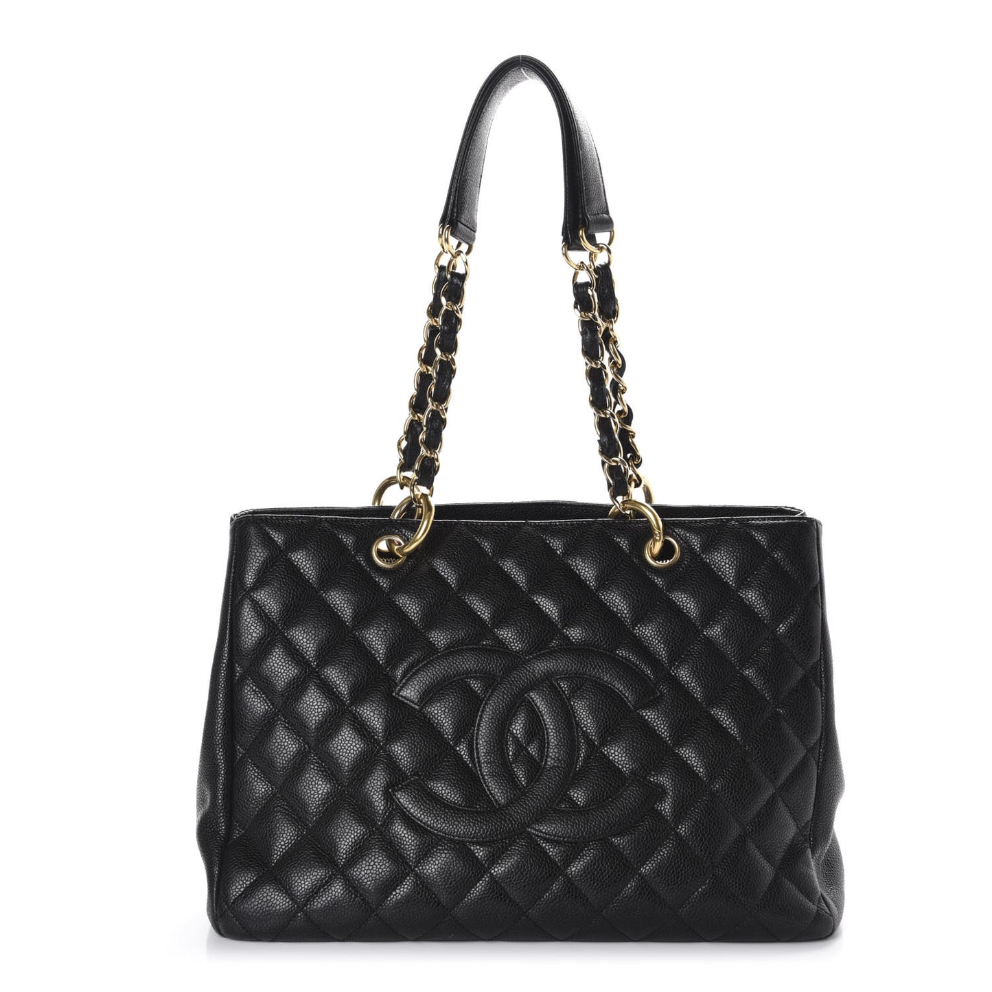 Caviar Quilted Grand Shopping Tote GST Black