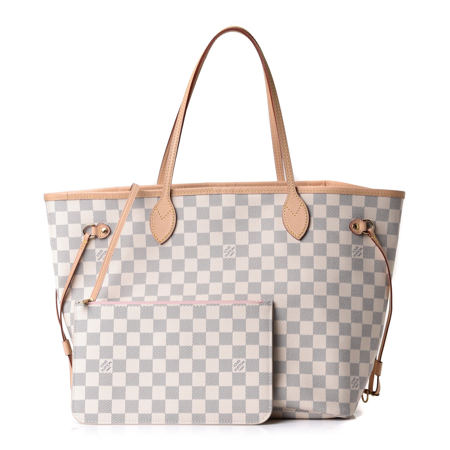 Louis Vuitton Damier Azur Neo Neverfull MM Rose Ballerine 1 of 10