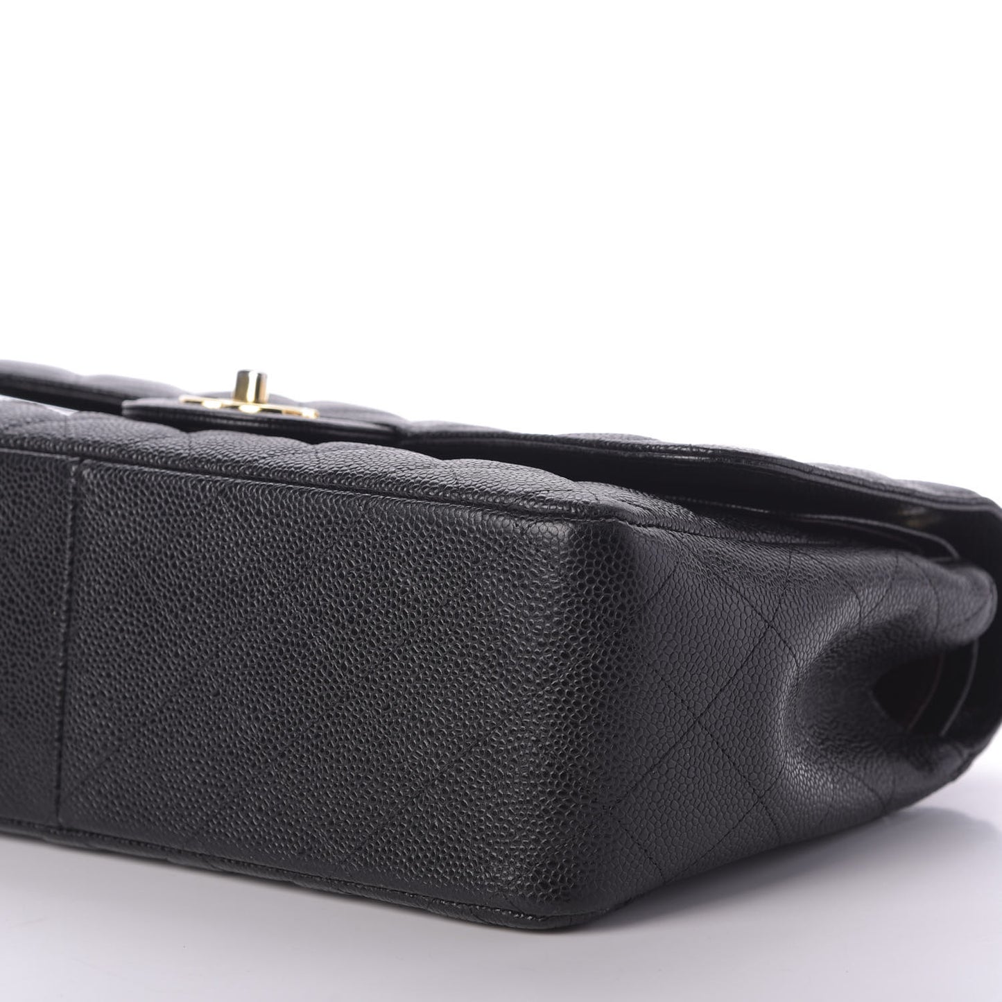Caviar Quilted Jumbo Double Flap Black