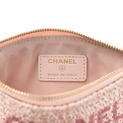 Chanel Woven Straw Raffia Deauville Cosmetic Pouch Pink 6 of 9