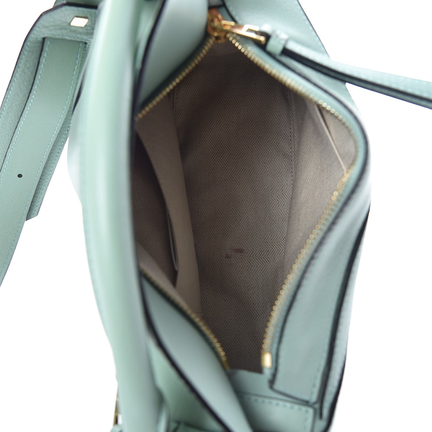 Calfskin Small Puzzle Bag Sea Water Green