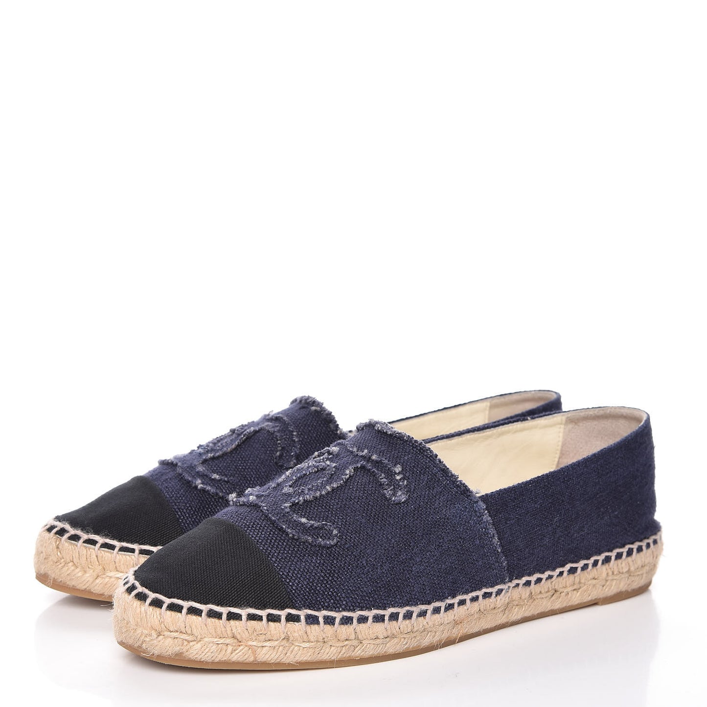 Denim Toile CC Espadrilles 41 Navy Black