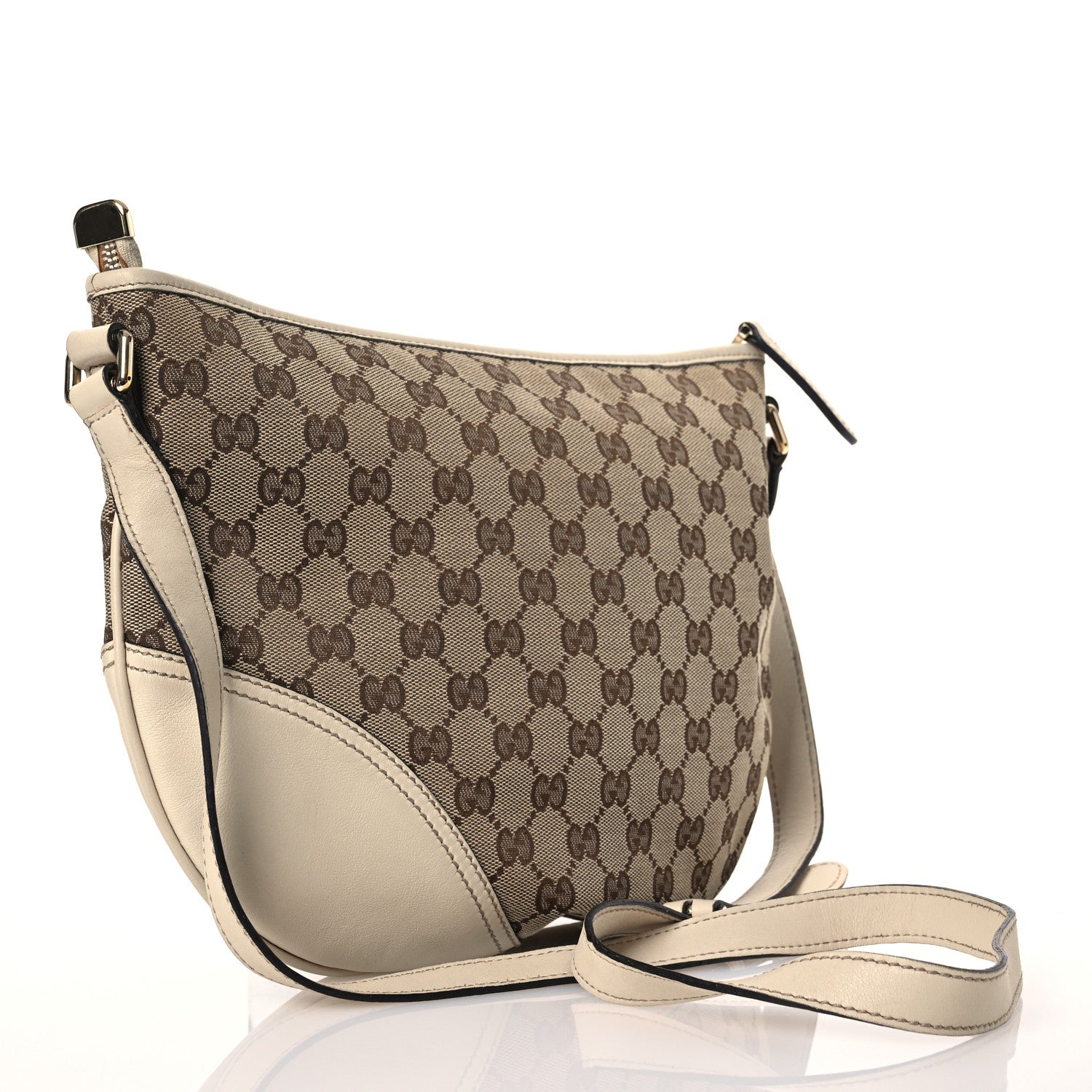 Gucci Monogram Medium New Britt Half Moon Hobo White 3 of 16