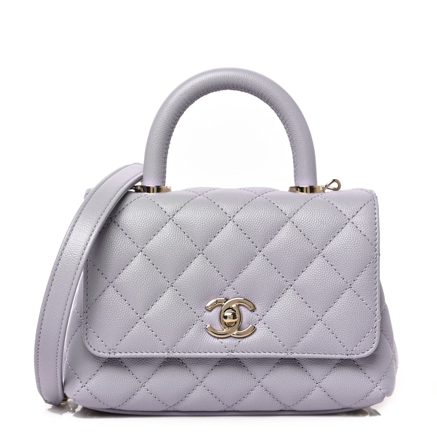 Caviar Quilted Extra Mini Coco Handle Flap Light Purple