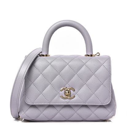 Chanel Caviar Quilted Extra Mini Coco Handle Flap Light Purple 2 of 17