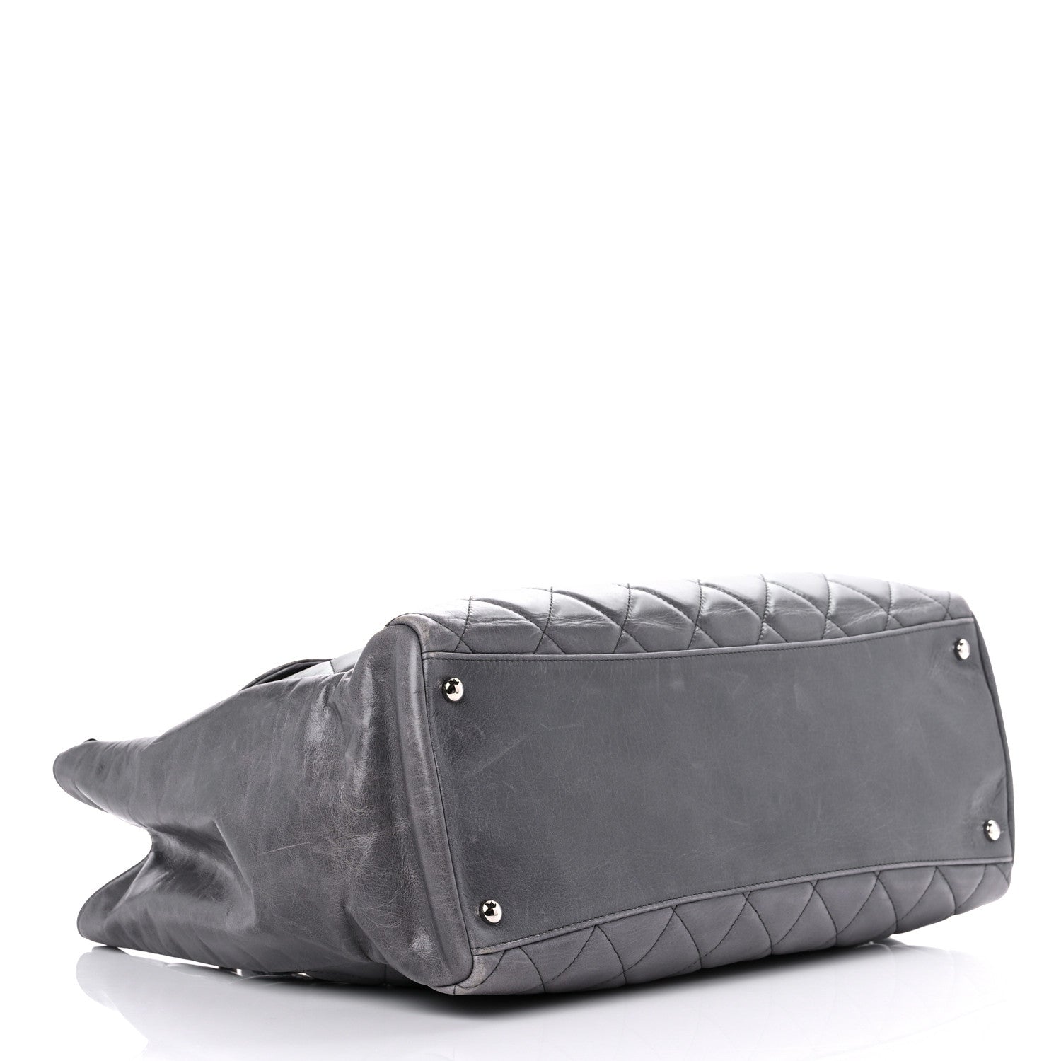 Chanel Glazed Calfskin Quilted Large CC Delivery Tote Grey 4 of 18