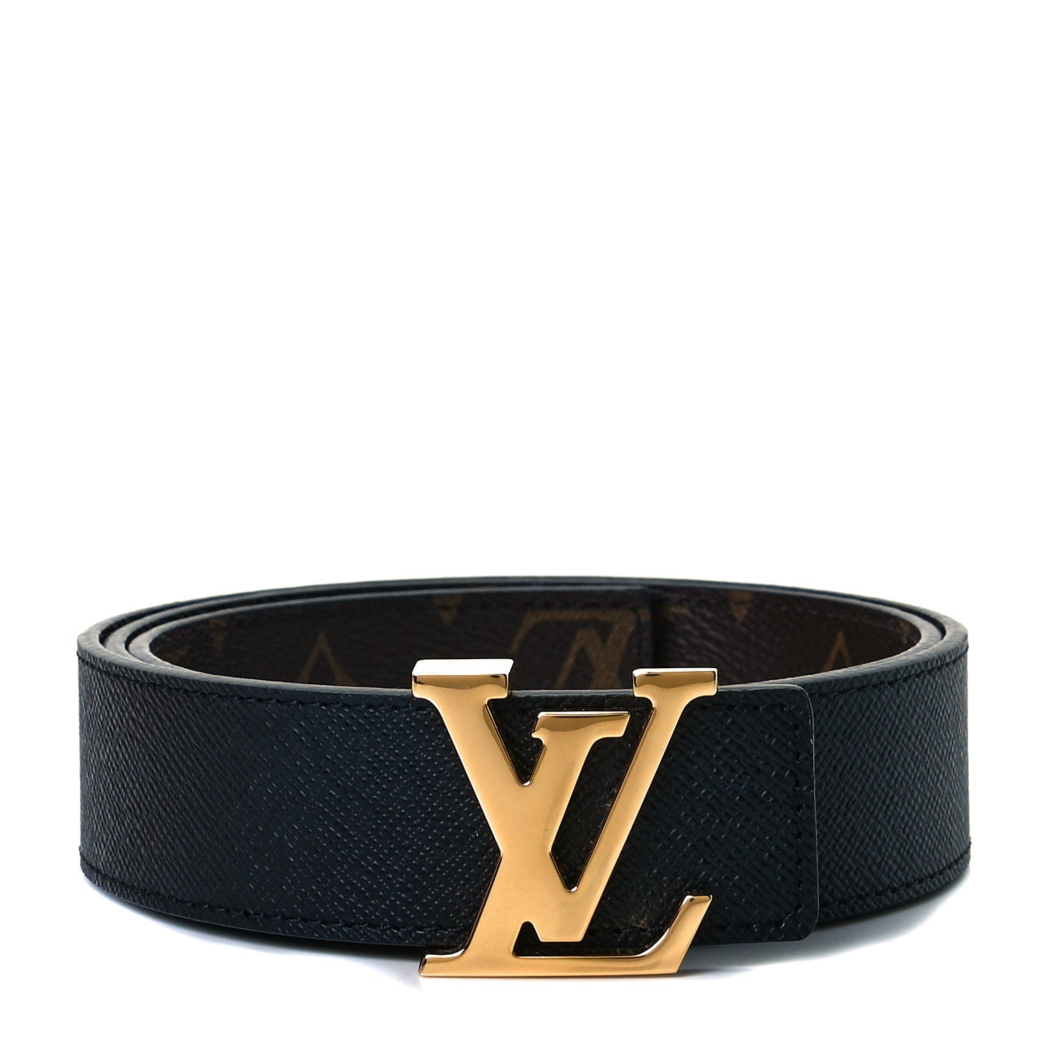 Louis Vuitton Calfskin Monogram 30mm LV Initiales Reversible Belt 75 30 Black 1 of 5