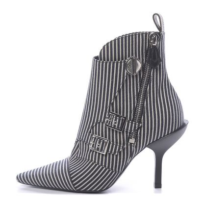 Louis Vuitton Canvas Striped Janet Ankle Boots 35 Black 1 of 8
