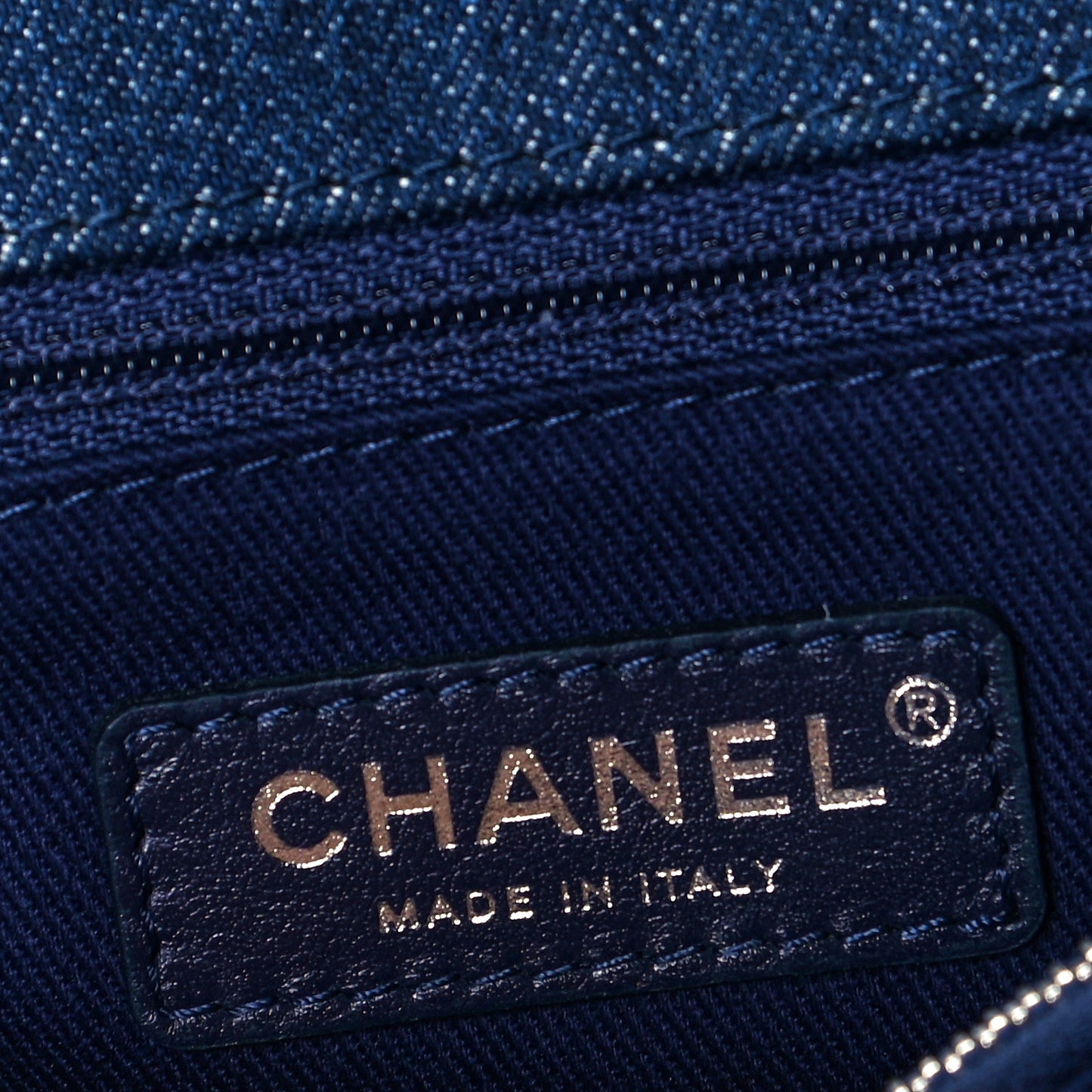 Denim Quilted Small Coco Handle Flap Blue