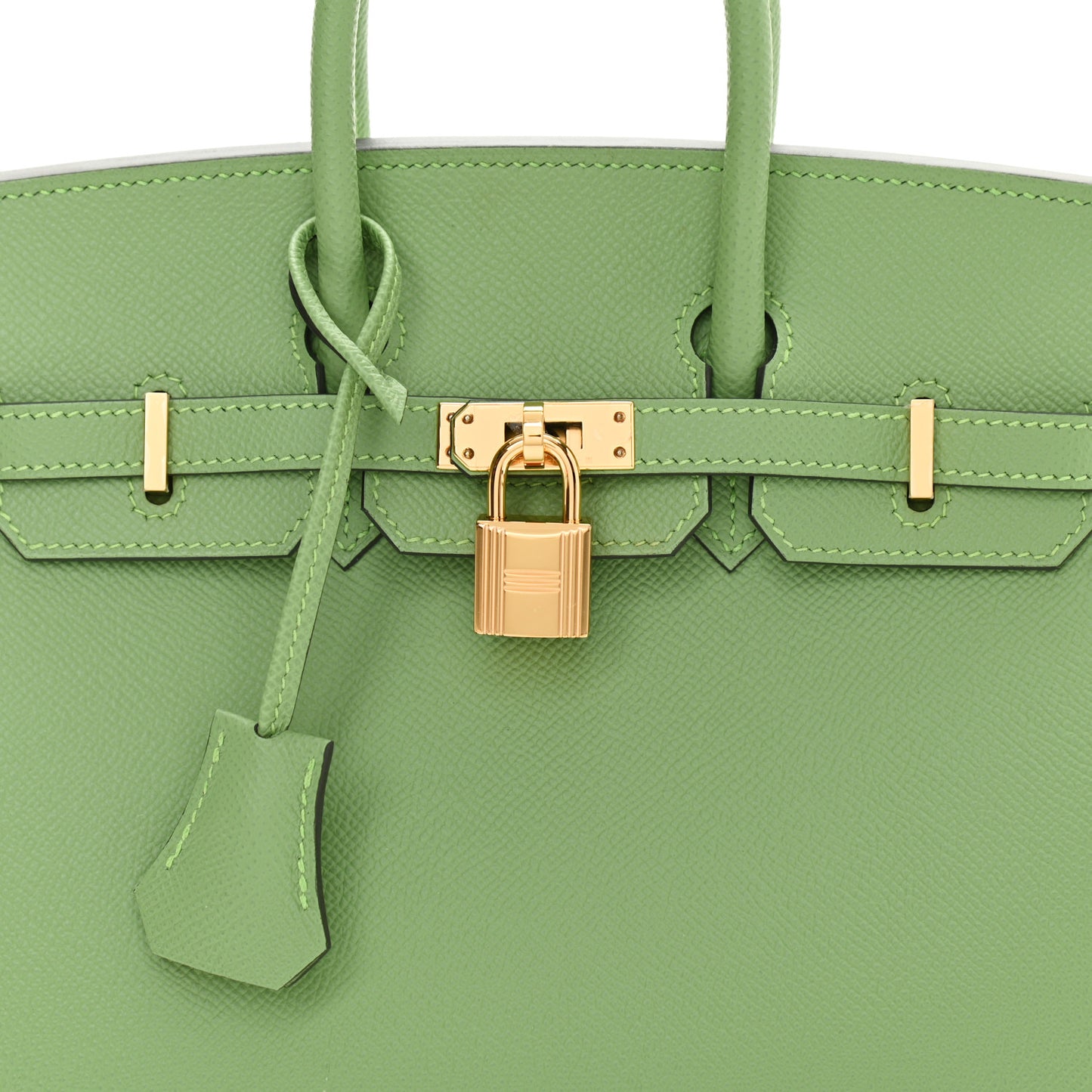 Epsom Birkin Sellier 25 Vert Criquet