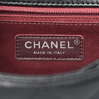 Chanel Shiny Goatskin Quilted Small Double Carry Waist Chain Flap Black 6 of 9