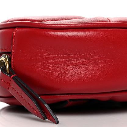 Gucci Calfskin Matelasse GG Marmont Belt Bag 85 34 Hibiscus Red 9 of 10
