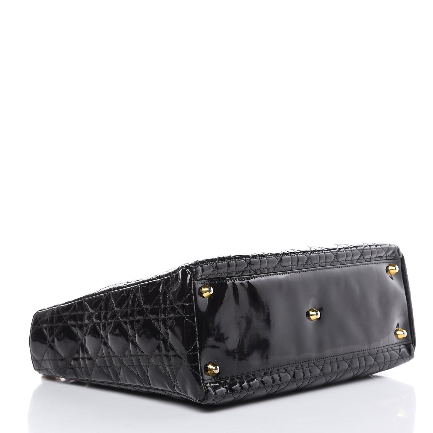 Patent Cannage Large Lady Dior Black
