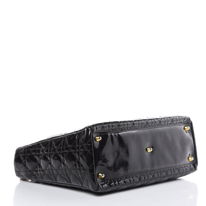 Christian Dior Patent Cannage Large Lady Dior Black 4 of 16