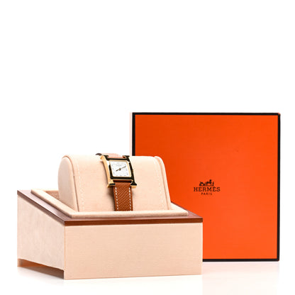 Hermes Stainless Steel Epsom 21mm Heure H Hour Quartz Watch Gold 5 of 5