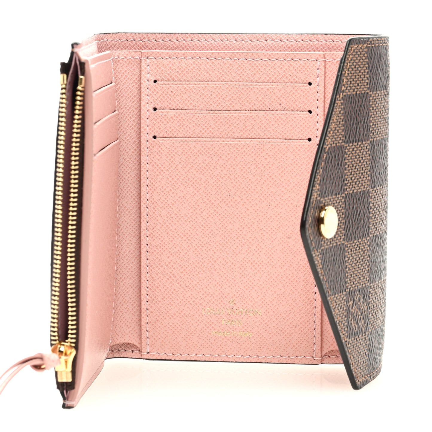Damier Ebene Victorine Wallet Rose Ballerine