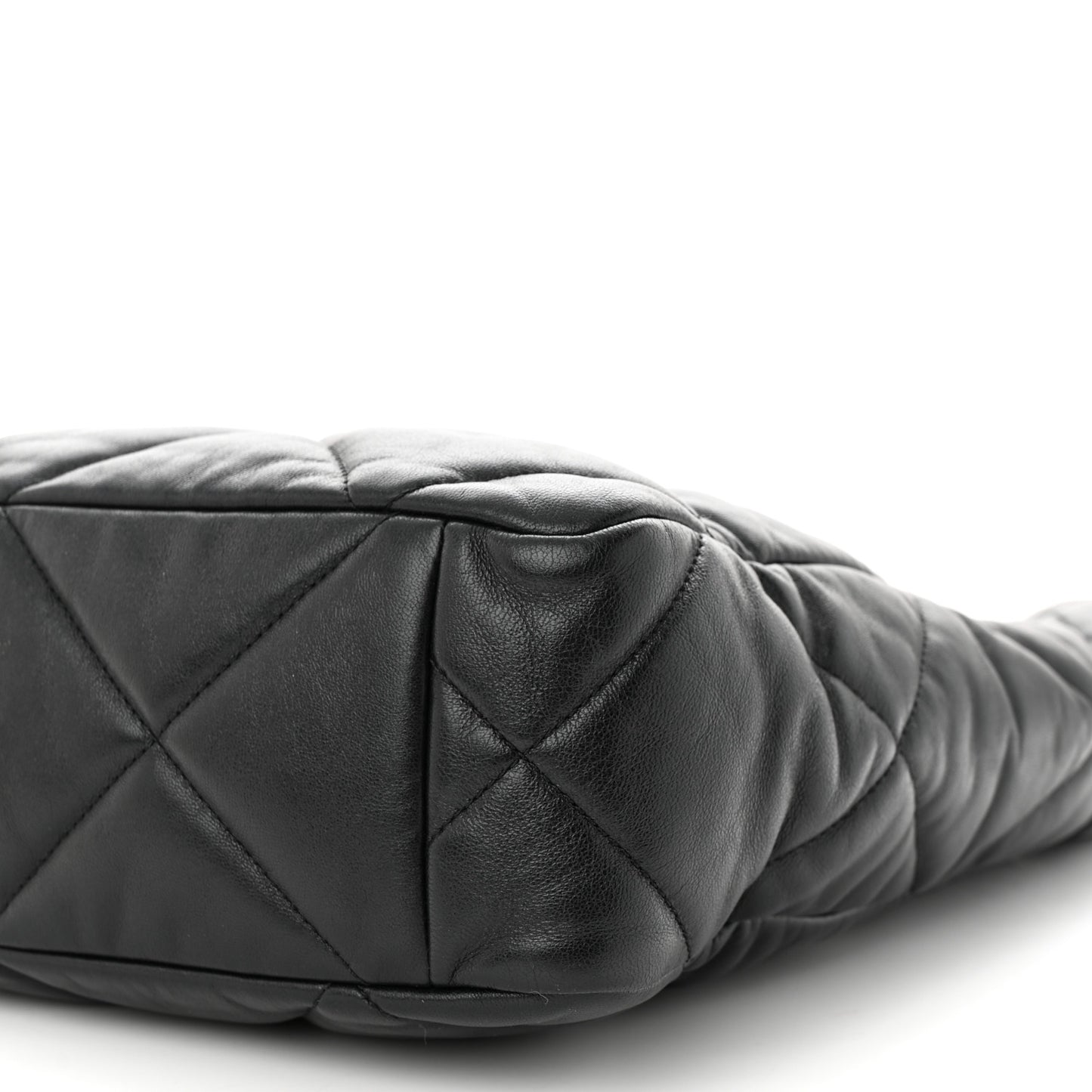 Lambskin Quilted Chanel 19 Shopping Bag Black