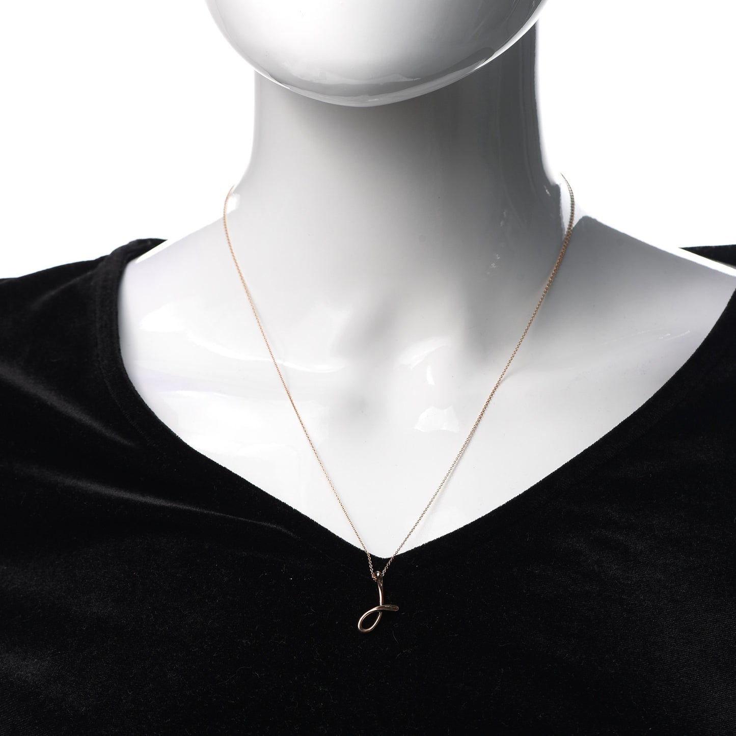 18K Rose Gold Elsa Peretti Letter J Pendant Necklace