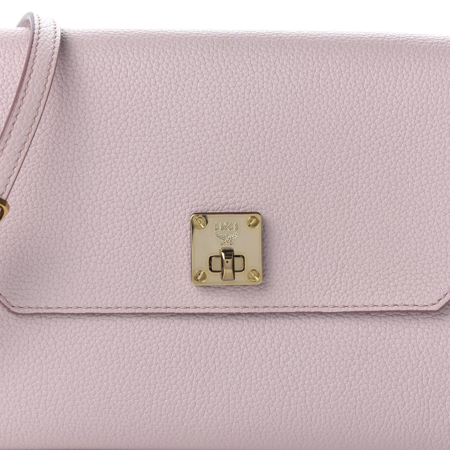 MCM Grained Calfskin Small Milla Clutch Pale Mauve 9 of 9