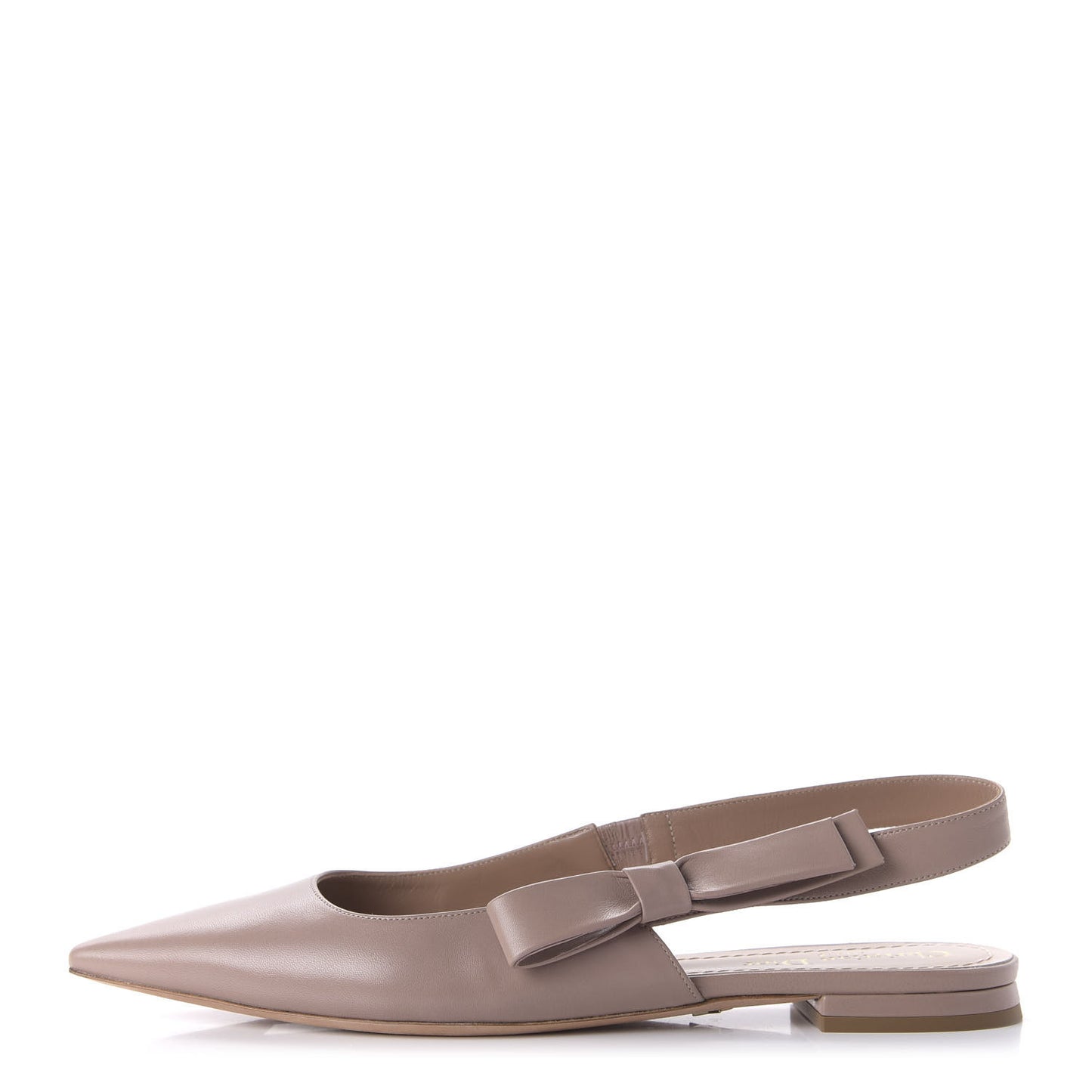 Lambskin Sweet D Ballerina Slingback Flat 40.5 Powder Pink