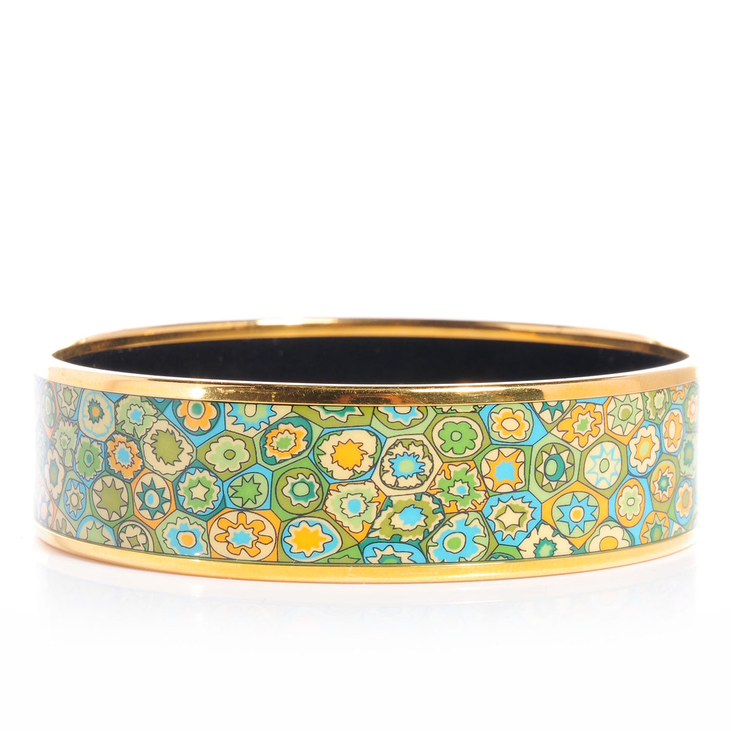 Enamel Printed Millefiori Wide Bracelet 70