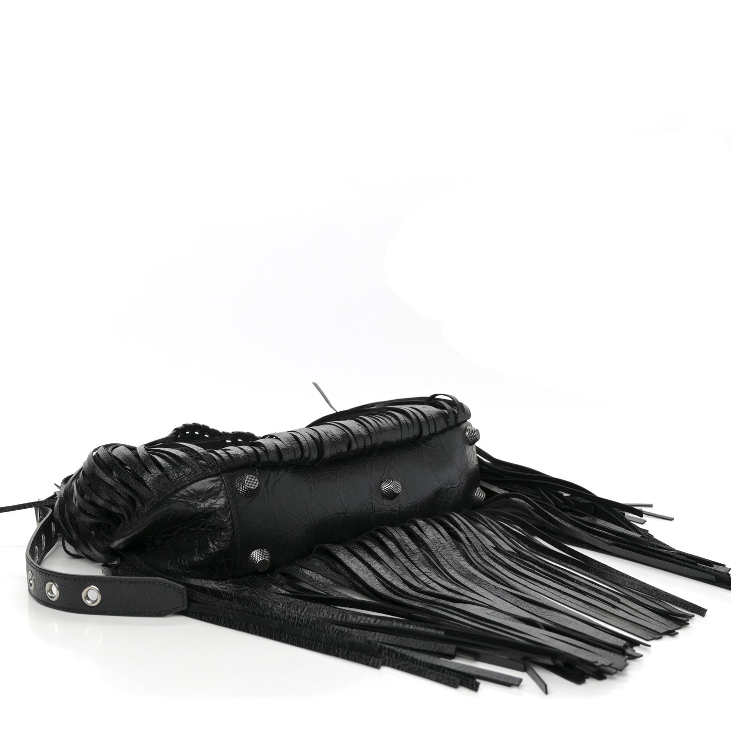 Balenciaga Agneau Arena Small Le Cagole Fringe Shoulder Bag Black 4 of 9