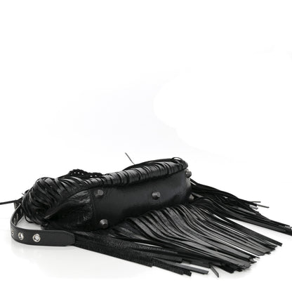 Balenciaga Agneau Arena Small Le Cagole Fringe Shoulder Bag Black 4 of 9