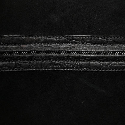 Celine Crocodile Embossed Calfskin Medium Phantom Luggage Black 7 of 16