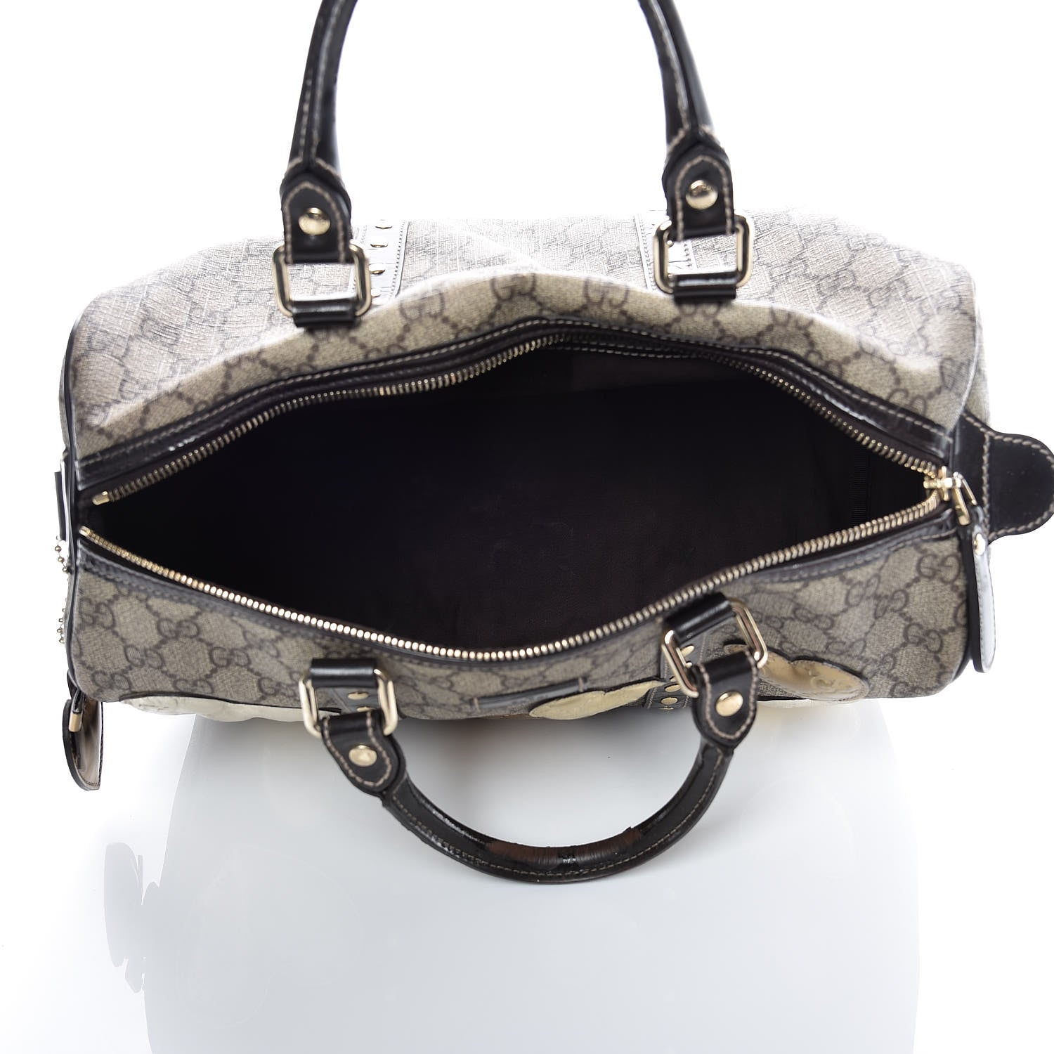 Gucci Monogram Guccissima Hearts Studded Medium Joy Boston Dark Brown 5 of 26