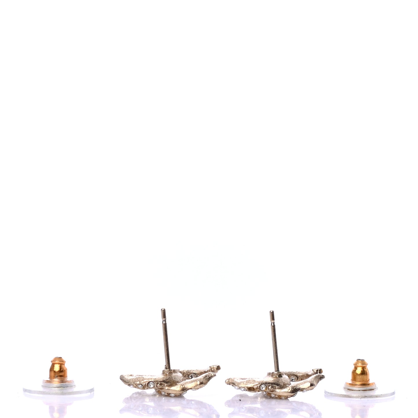 Crystal Twisted CC Earrings Gold