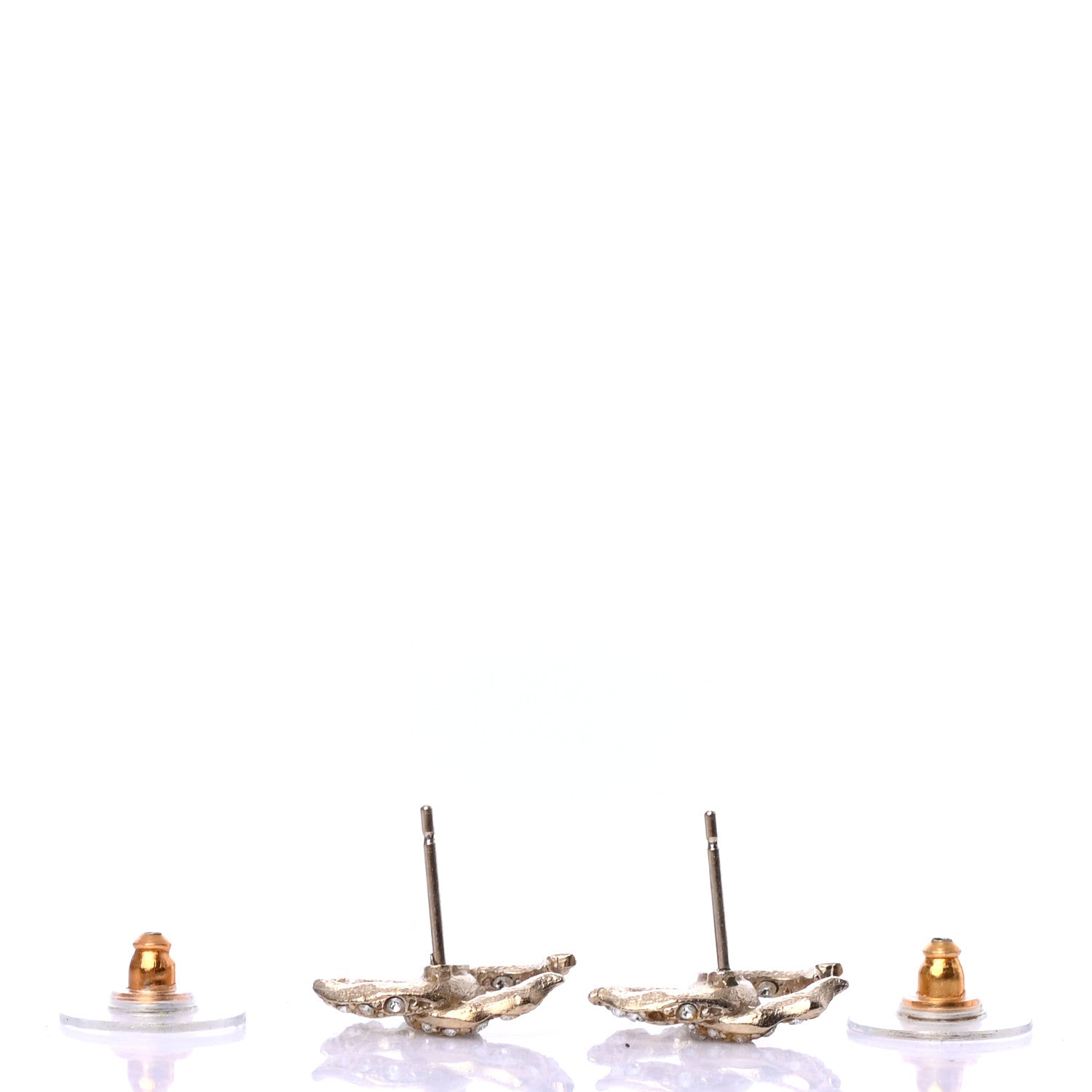 Chanel Crystal Twisted CC Earrings Gold 3 of 5