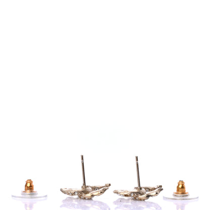 Chanel Crystal Twisted CC Earrings Gold 3 of 5