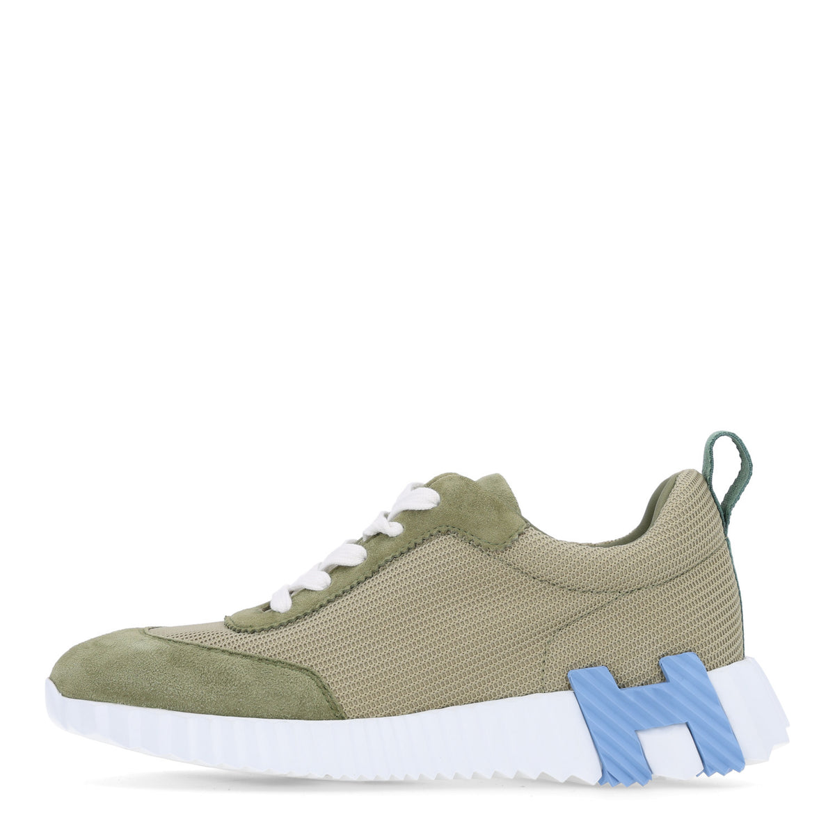Hermes Technical Mesh Suede Goatskin Bouncing Sneakers 35 Vert Celadon 1 of 12