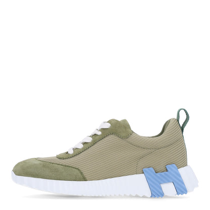 Hermes Technical Mesh Suede Goatskin Bouncing Sneakers 35 Vert Celadon 1 of 12