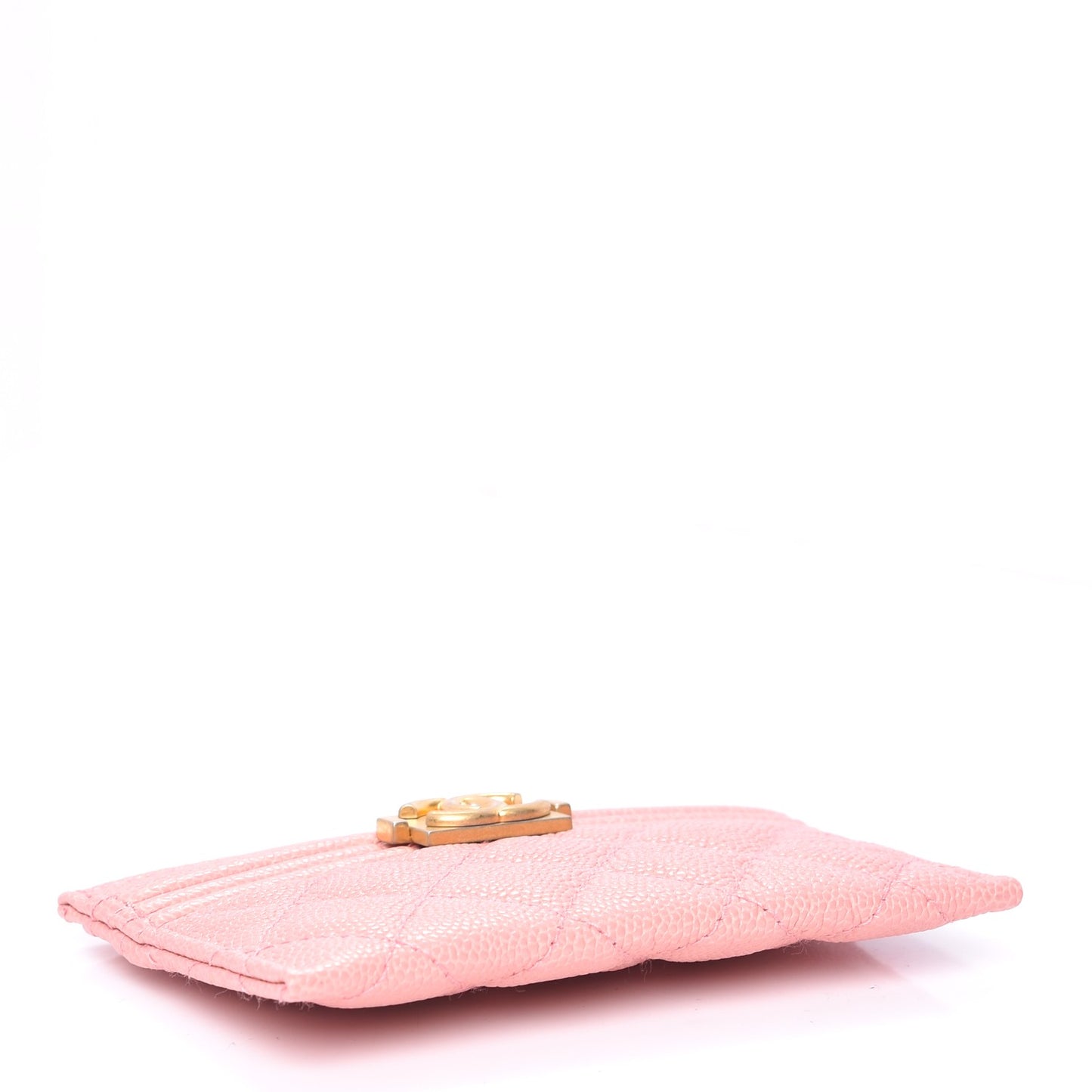 Caviar Quilted Boy Card Holder Light Pink