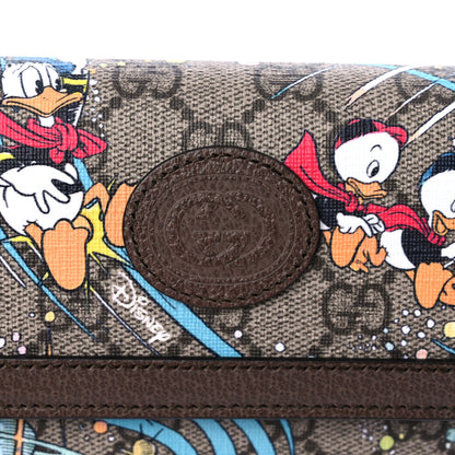 Gucci X DISNEY GG Supreme Monogram Donald Duck Interlocking G Continental Wallet Beige Multicolor New Acero 10 of 10