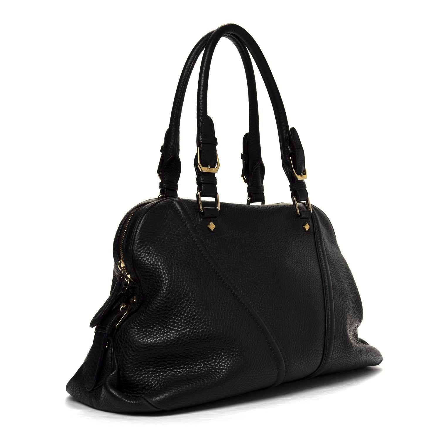 MCM Grained Calfskin Shoulder Bag Black 2 of 9