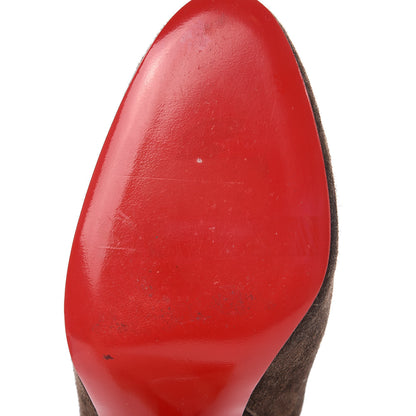 Christian Louboutin Veau Velours Miss Tack Booty 85 Ankle Boots 38 Coffee 7 of 10