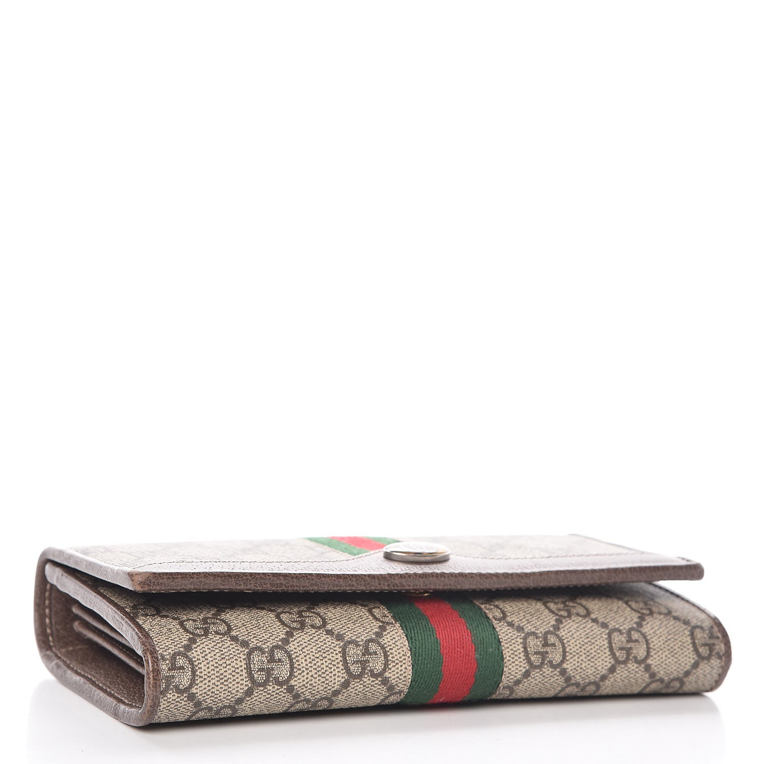 Gucci GG Supreme Monogram Web Ophidia Wallet On Chain Brown 4 of 10