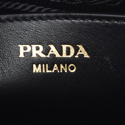 Prada Saffiano City Calfskin Esplanade Crossbody Bag Black 9 of 12