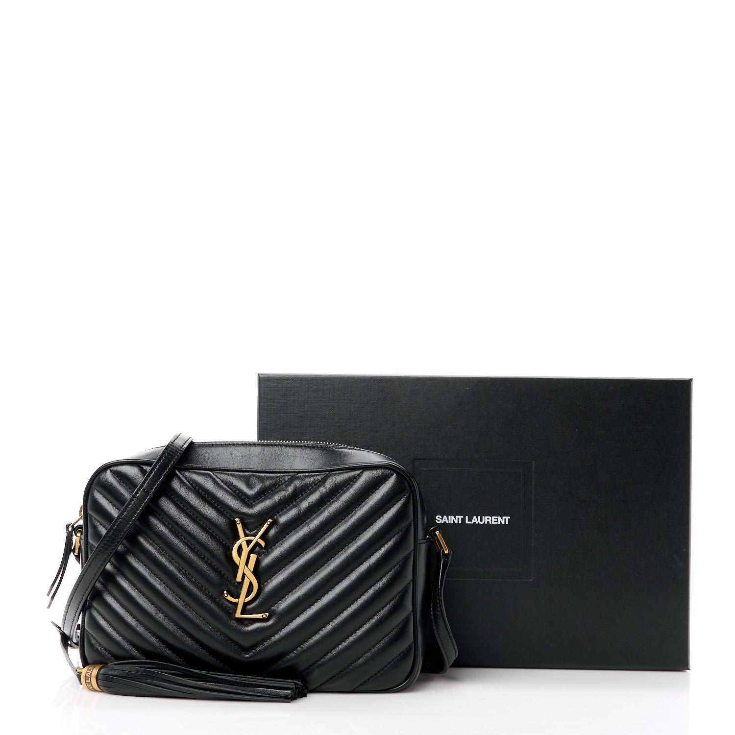 Saint Laurent Calfskin Matelasse Monogram Lou Camera Bag Black 13 of 13