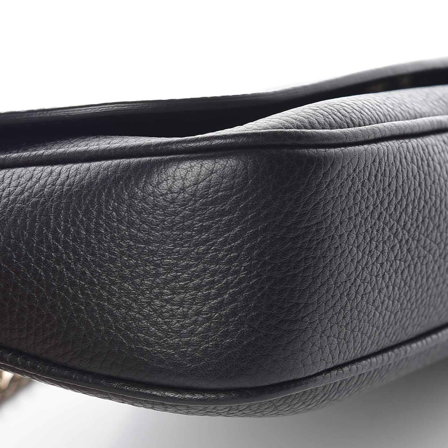 Pebbled Calfskin Medium Soho Flap Crossbody Black