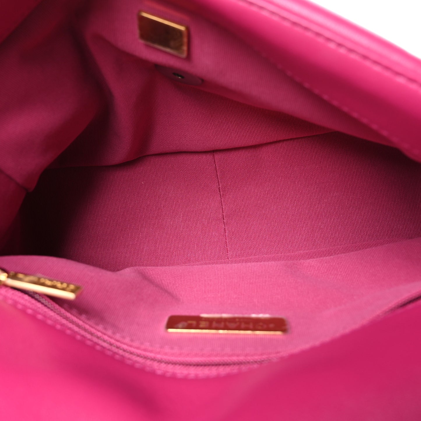 Lambskin Quilted Medium Chanel 19 Flap Dark Pink
